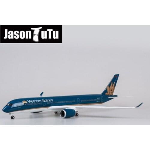 JASON TUTU 43-47cm Vietnam Airlines Airbus A350 Airplane Model Aircraft 1/160 Scale Diecast Resin Light and Wheel Plane Gift