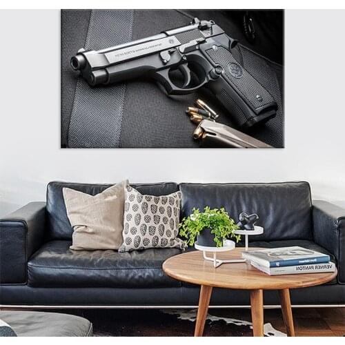 Popular pistol bullet canvas picture core modern decorative painting hanging picture wall decoration