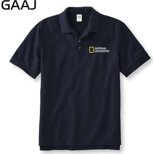 National Geographic 100% Cotton Polo Shirts Men & Women Unisex Shirt Plus Size Short Sleeve Man Polos Mens Brands Casual 88HVE