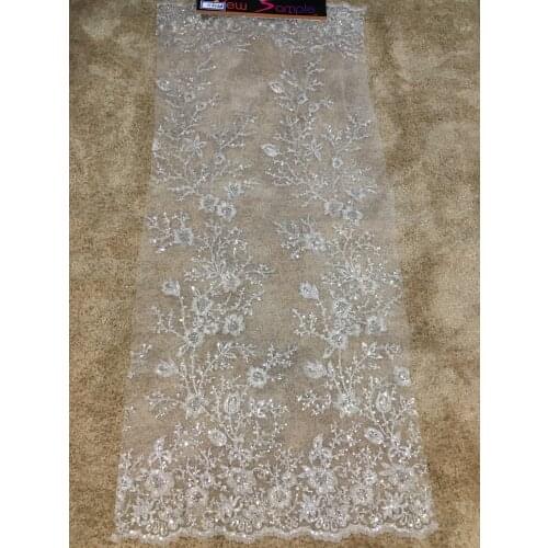 Bridal Dress Fabric Luxury Lace Fabric Beaded Embroidery Lace Fabric Bridal 10 Yards/ Lot