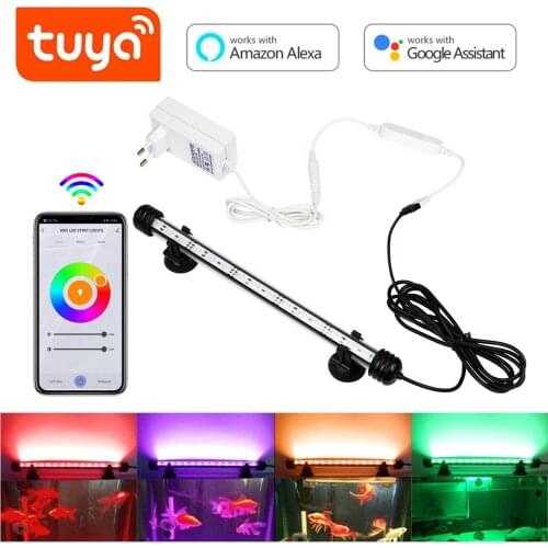 DC12V LED Aquarium Light With Tuya APP Control 29/39/49CM RGB Lamp Work with Google Home/Smart Life For Fish Tank Decor lighting