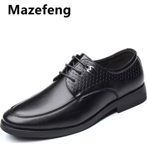 Mazefeng 2019 New Brand Plus Size 39-48 Men Dress Flats PU Leather Pointed Toe Formal Wedding Shoes Mens Oxford Business Flats