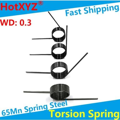 65Mn Steel V-Shaped Helical Torsion Spring Wire Diameter 0.3mm Angle 60 90 120 180 Degrees 5Pcs Custom