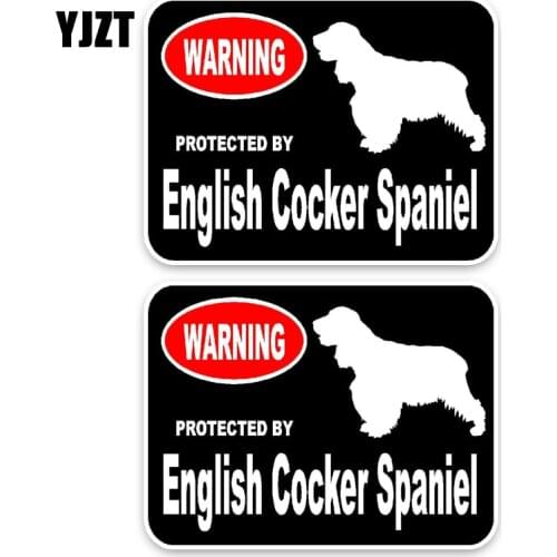 YJZT 15*11.4CM 2X English Cocker Spaniel Dog Animal Pet Puppy Car Fashion Creative Animal Sticker C1-4579