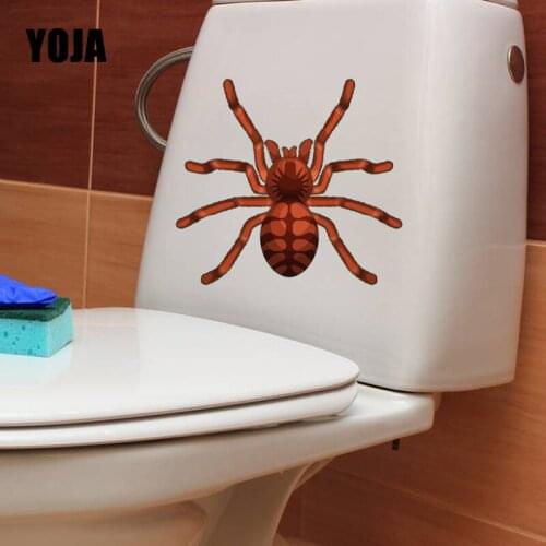 YOJA 23.3X21.2CM Funny Wall Sticker Art Mural Spider Toilet Decal Bedroom Home Decor T5-1297