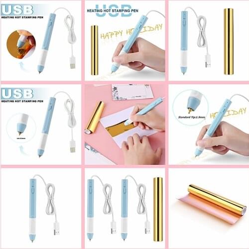 0.8Mm/1.5Mm Heat Foil Pen Combine Heat Activated Foil Multicolor Paper Make Cards Craft Diy Heat-Resistant Grip Usb Powered New