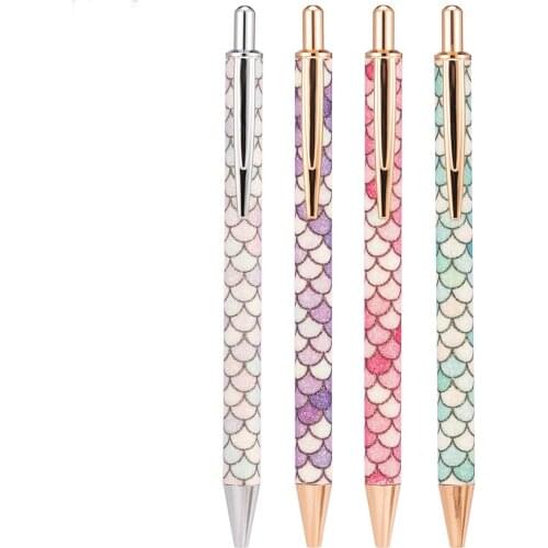 20pcs Luxury Pen Cute Mermaid Ballpoint Pen for School Office Accessories Luxury Stationery Business Supplies Metal Pen Creative