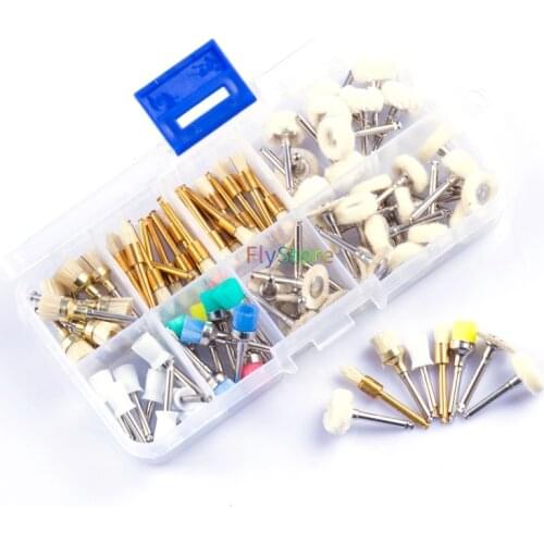 80pcs Dental Prophy Polishing Brushes Cup Latch Type Nylon Wheels Rotary Tools