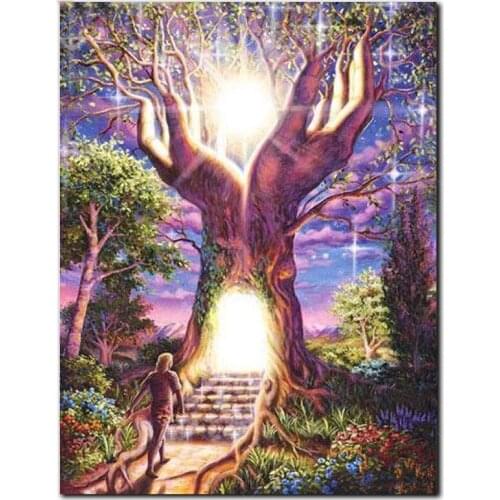 Full resin Diamond 5d Diy Diamond Painting tree of Life 3D Embroidery round drill Cross Stitch Mosaic buddha Painting Home Decor