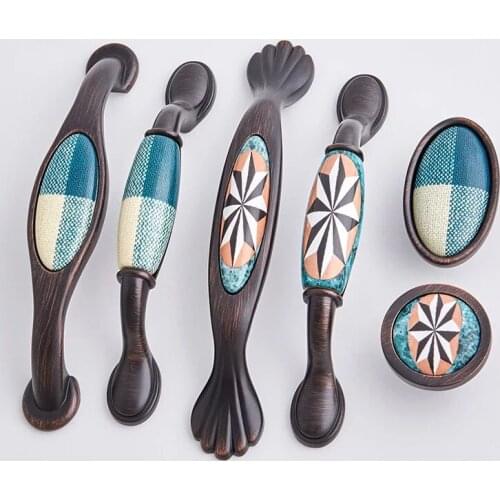 Free shipping simple dresser antique handles wardrobe pull knobs Ceramic Drawer pull knobs American cupboard cabinet handle150mm