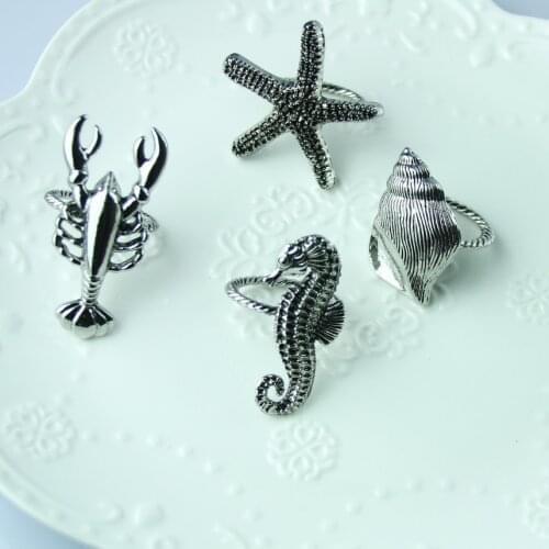 Free Shipping Sea Horse Napkin Ring Wedding Decoration ,Cheap12 Pcs