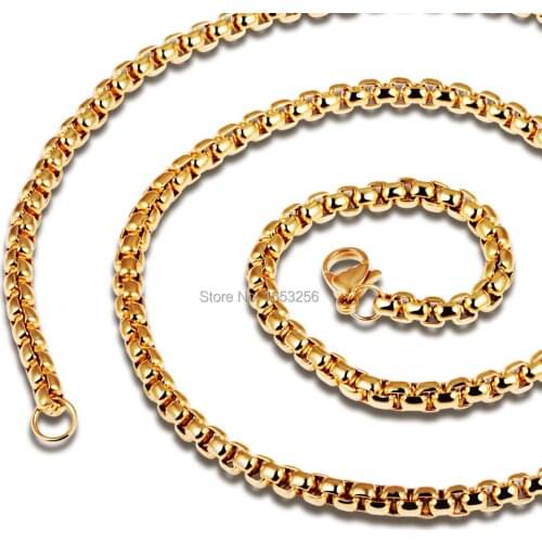 New Never Fade 18''-32'' Gold 3mm 316L Stainless Steel Suare Box Chain Link Necklaces Fashion Women Men Jewelry