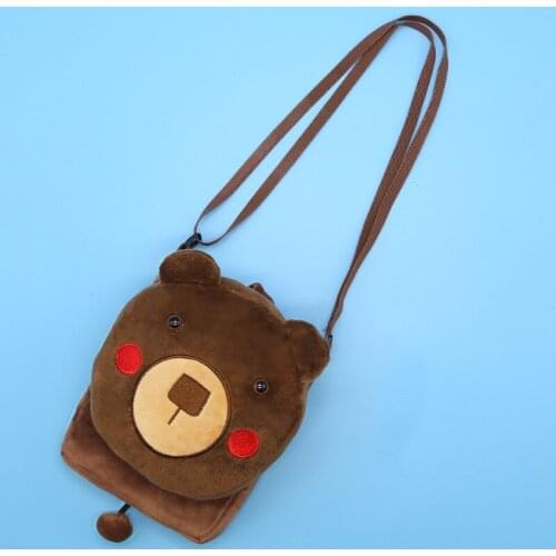 Girls Shoulder Bag Cute Kawaii Plush Bear Sling Bag Messenger Bag Kids Keys Coin Purse Lovely Princess Mini Handbag