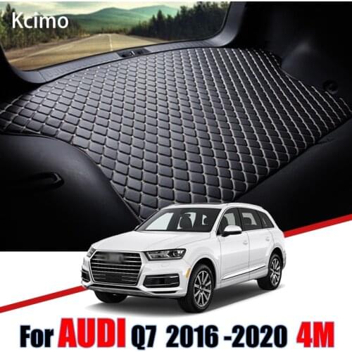 Leather Car Trunk Mat Liner Pad Cargo Pad Carpet For Audi Q7 4M 2015 2016 2017 2018 2019 2020 Trunk Boot Mat Tail Cargo Liners