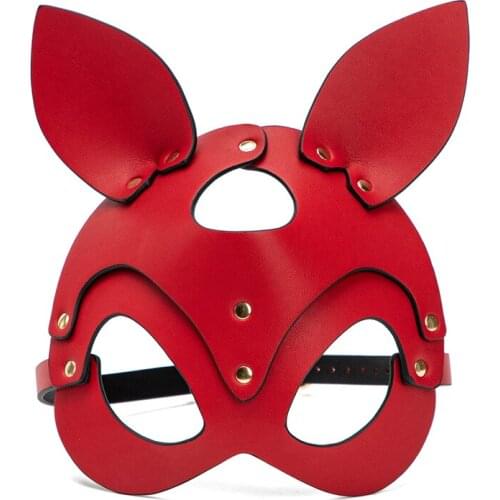 Leather Bunny Girl Mask Appealing Eye Mask Jumping Dress Female COS Stage Props Adult Products Alternative Toys