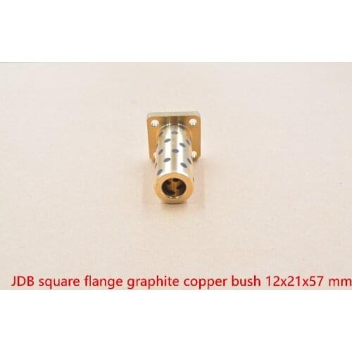 Oil-free bearing 12mmx21mmx57mm square flange copper bush JDB solid lubricant embedded graphite sleeve 1pcs