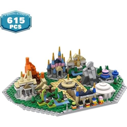 Moc Medieval City Architecture Bricks Amusement Park Model Castle Streetscape Building Toys Friends Building Block Toys for Girl
