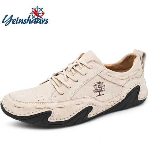 Men Shoes Sneakers Casual Genuine Leather Shoes Lace Up Driving Moccasins Spring Summer Krasovki Mens Shoes Outdoor Footwear