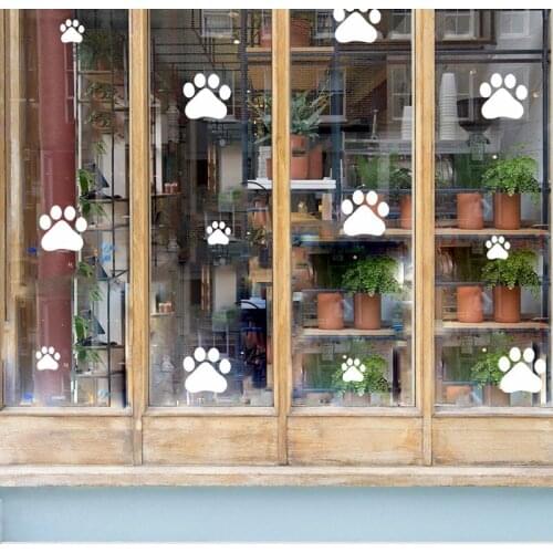 Cartoon Puppy Footprints Wall Stickers Home Decoration For Childrens Room Fridge Living Room Art Decals Peel & Stick Wallpaper