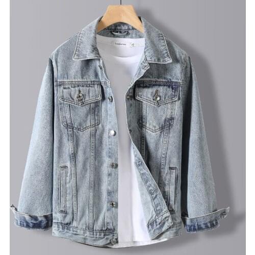 Spring/Fall/Winter Mens New Jeans Jacket Mens Tight Fashion Best Embroidered Jacket Loose Large Casual Jacket M-5XL