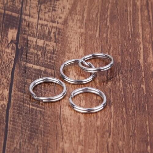 New 30pcs 15mm Key Ring Stainless Steel Split Keychain EDC Round Loop Hoop Buckle