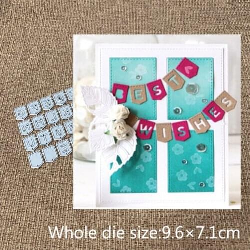 New Design Craft Metal Cutting Dies cut die 26 Banner English alphabe Scrapbooking DIY Album Paper Card Craft Embossing Die Cuts