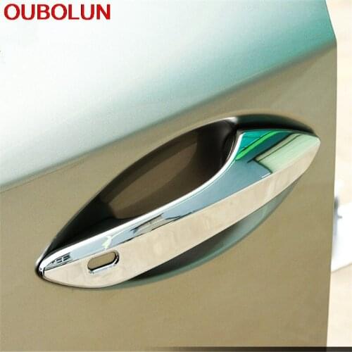 OUBOLUN Car Auto Cover Styling ABS Chrome Exterior Side Door Handle Cover Trim Door Cup Bowl Cap Sticker 4Pcs For Lexus RX 2016