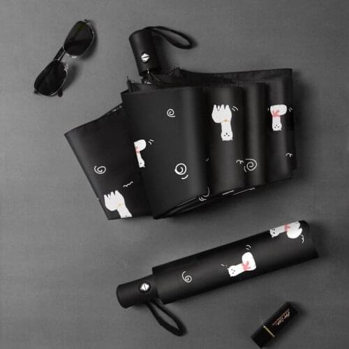 Plastic Automatic Sun Umbrella Cartoon Series Anti-UV Parasol Sun Protection Women Tri-Fold Umbrella Folding Men Automatic