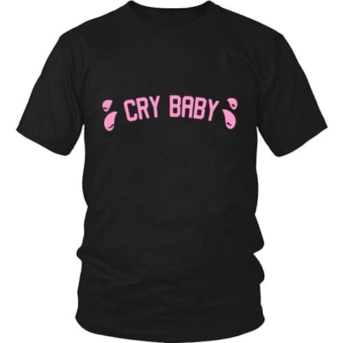 Casual Funny Shirt Lady Black Top Tee Hipster Woman Tshirt Top Women T Shirt Melanie Martinez Cry Baby Pink Letters Print Cotton