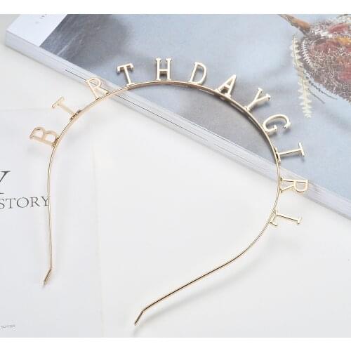 1PC Happy BIRTHDAY Girls Hairband Tiara Headwear Hair Accessories Birthday Party Decoration Fashion Women Hairband Hair Ornament