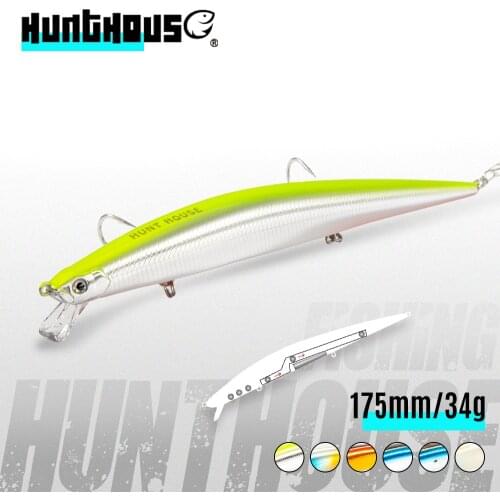 Hunthouse minnow tide slim white 175mm 31g long fish lure minnow white fishing lure rolling hard bait