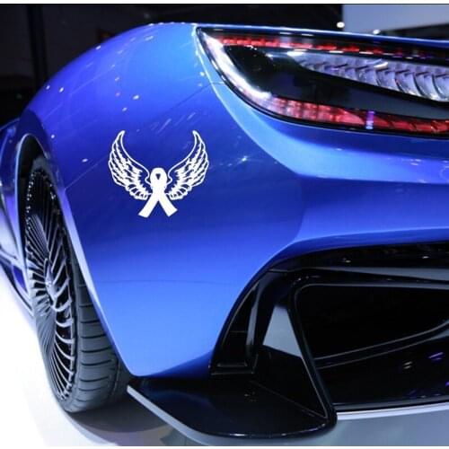 15*13cm In Loving Memory Cancer Ribbon Wings Custom Vinyl Decal Sticker Car Home Window Car Decor Modern Decal