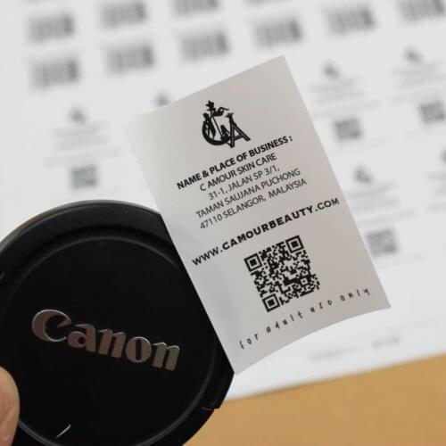 Printing customized adhesive paper barcode labels stickers