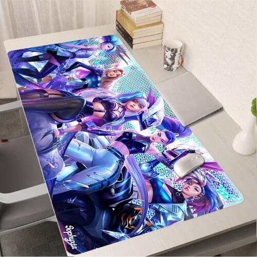 Sexy Girl Mouse Pad LOL KDA ALL OUT Kawaii Gaming Accessories Speed Gabinete Gamer Keyboard Rubber Desk Mat PC Laptop Mousepad