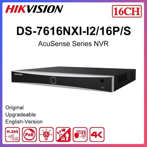 Hik Acusense Poe Nvr 16ch DS-7616NXI-I2/16P/S Gezichtsherkenning Pos Intelligente Analytics H.265