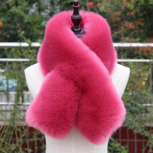 High quality faux fox fur scarf thick warm fake fur collar winter women muffler fur ring neck warmer coat decoaration lady scarf