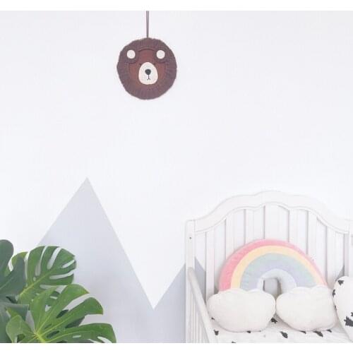 066B Nordic Hand Woven Cartoon Animal Hanging Decoration Cotton Rope Weaving Animal Head Ornament Wall Pendant