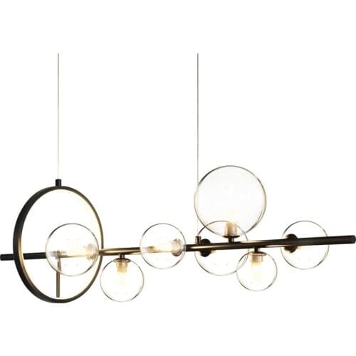 Modern Chandelier Led Glass Balls for Living Room Bedroom Kitchen Nordic Pendant Lamp Decoration Home Indoor Lighting Long Black