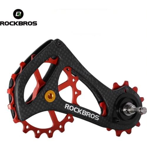 ROCKBROS Bicycle Derailleur For Shimano Pulley 17T Bike Rear Derailleur Carbon Fiber Wheel Kit 11 Speed SRAM Ceramic Bearing