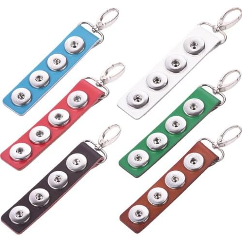 High Quality Leather Snap Button keychains Jewelry For DIY Jewelry Making Fit 18mm Snaps Charms Car Key Rings Best Gifts