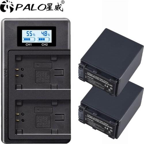 PALO NP FV100 NP-FV100 FV100 Batteries + LCD USB Charger for SONY NP-FV30 NP-FV50 NP-FV70 SX83E SX63E FDR-AX100E