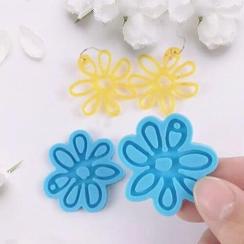 M2EA 1 Pair Earrings Epoxy Resin Mold Knot Flower Keychain Ear Drop Dangles Pendant Silicone Mould DIY Crafts Jewelry Tool