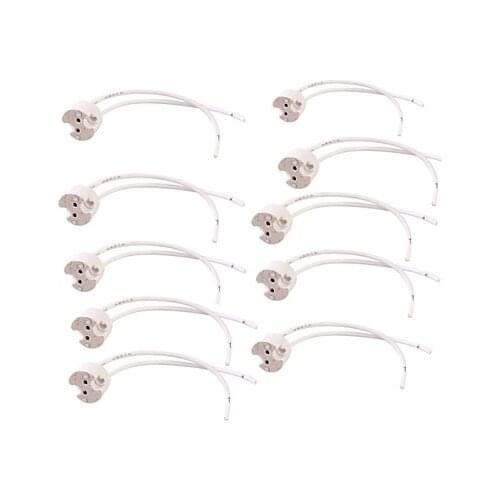DIY 10PCS Creamic MR16 Socket Lamp Holder Bulb Light Wire Connector Socket - White