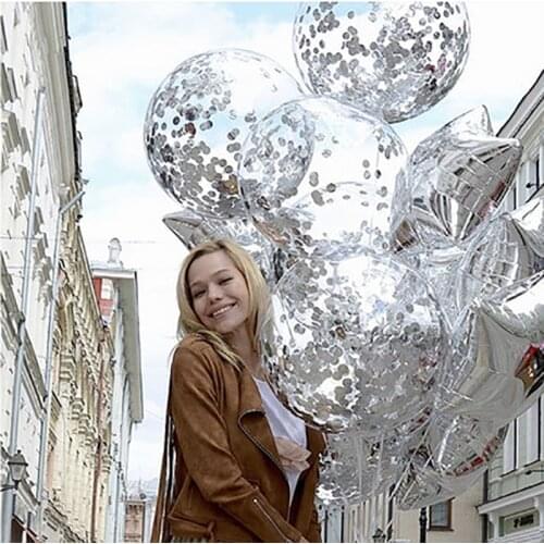 15pcs Rose Gold Latex Helium Balloon Gold Silver Confetti Balloon Rose Gold Party Happy Birthday Decor Weeding Baby Shower Balon