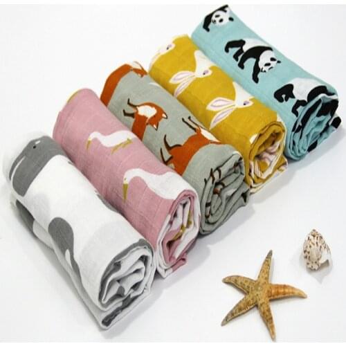 2 Pcs Baby Towel 58x58cm Hot Organic Cotton gauze Material Children Towels Soft Cartoon Towel Baby Bath Towel For Newborns