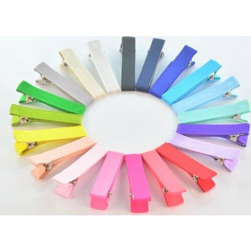 200 pcs/lot , Double prong alligator clip fully lined , Ribbon Lined Clips , non slip grip