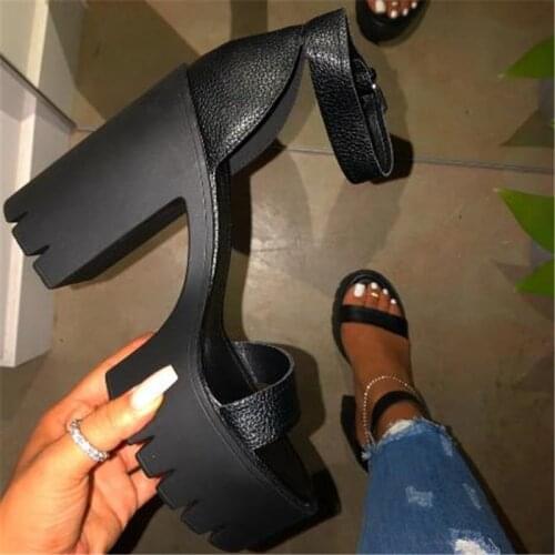 2021 NEW High Heels Sandals Summer Sexy Ankle Strap Open Toe Party Dress 12CM Platform Gladiator Women Shoes Size 41 42