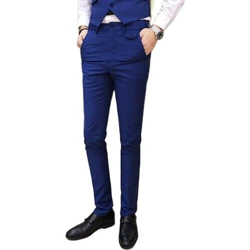 2018 Solid Color Mens Suit Pants S M XL 2XL 3XL Fashion Business Men Pants Slim and Comfortable Man Trousers Multi-color Choice
