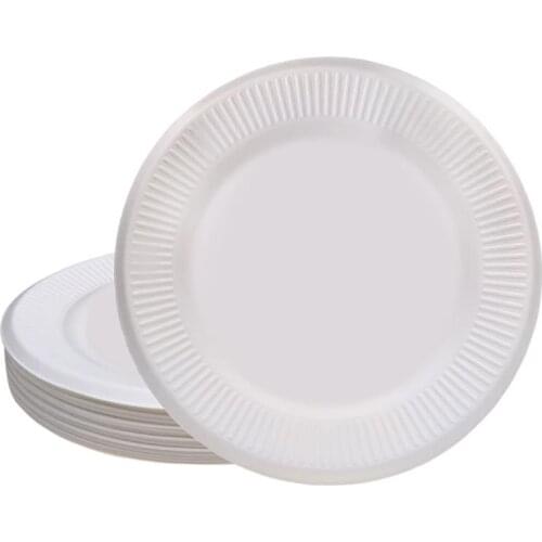50PCS 10in Paper Plate Heat-resistant Waterproof Oil-proof Disposable Paper Dish Painting DIY Paoper Dish