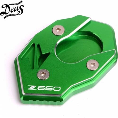 Motorcycle CNC Aluminum Side Stand Enlarger Plate Kickstand Enlarge Extension For KAWASAKI Z650 Z 650 2017 2018 2019 2020